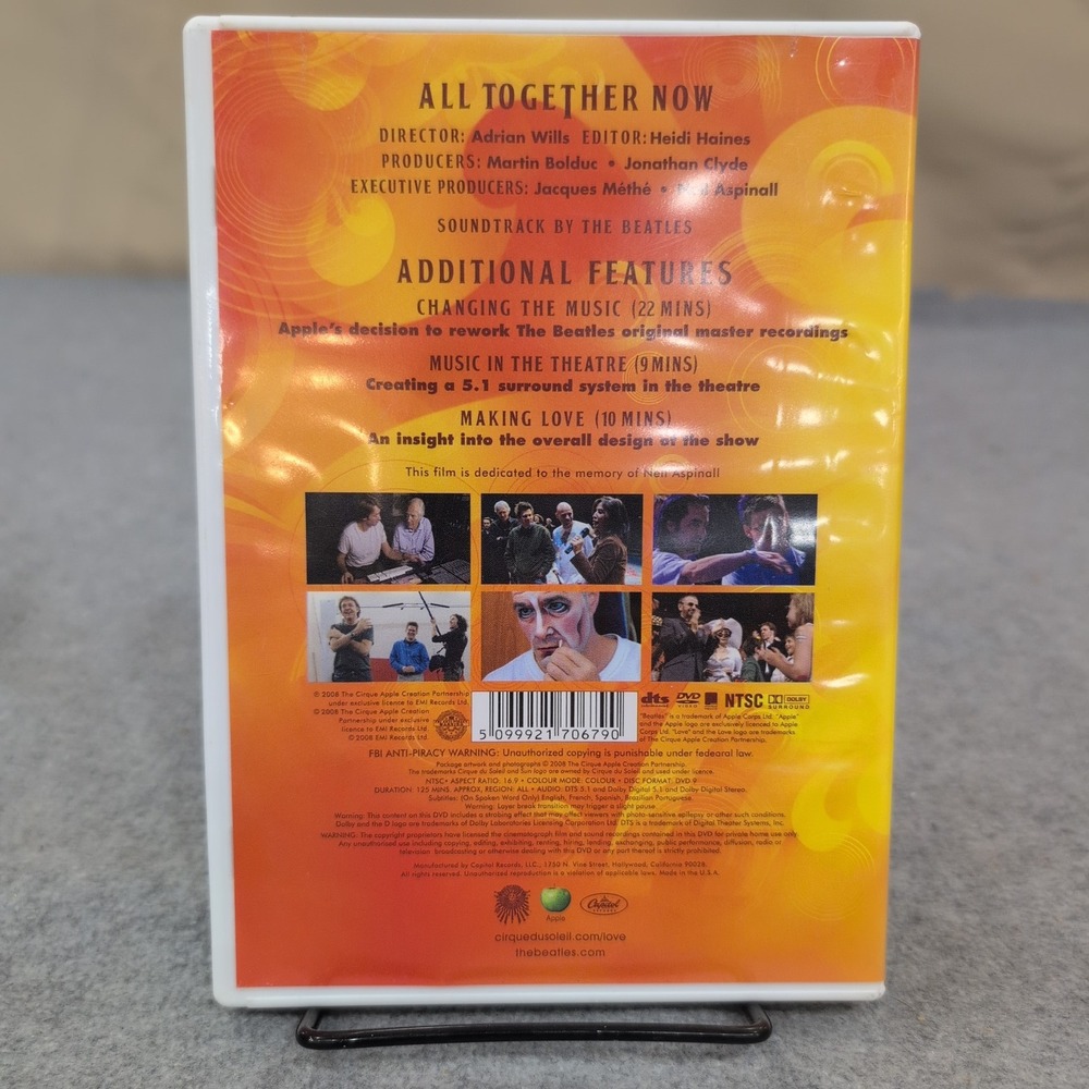 The Beatles All Together Now Cirque Du Soleil Love Documentary‎ DVD - Picture 2 of 2